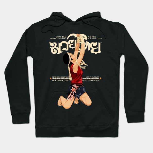 Muay Thai Female Wai Kru Muay Kad Cheuk Hoodie by KewaleeTee